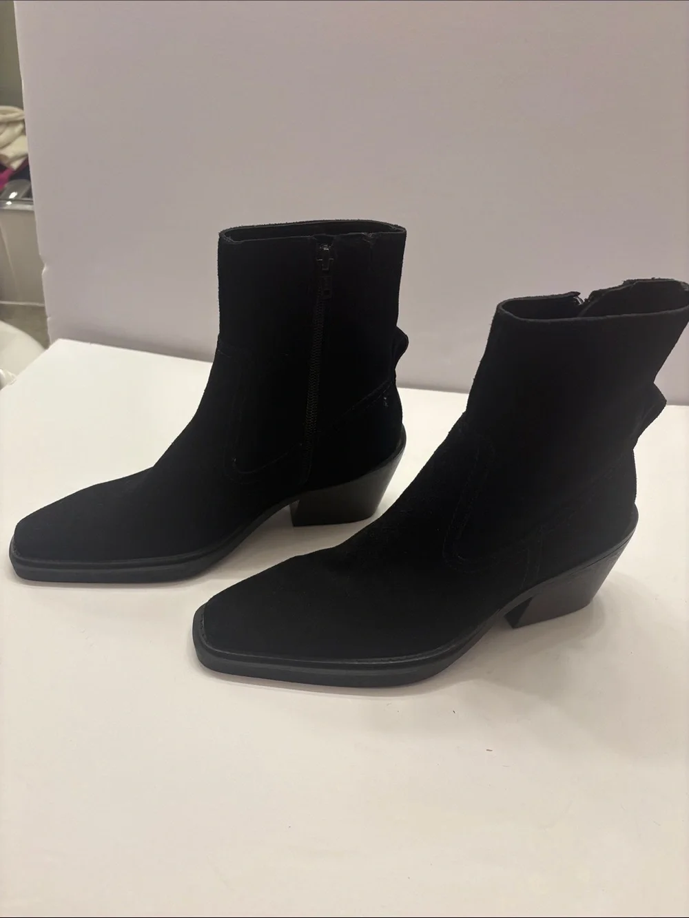 Women's Black Suede Ankle Boots